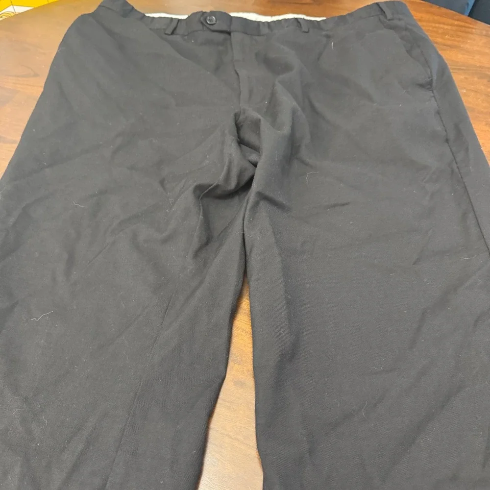 Santorelli Romeo Luxury Serge Black Virgin Wool Dress Pants Men 44 Made in Italy